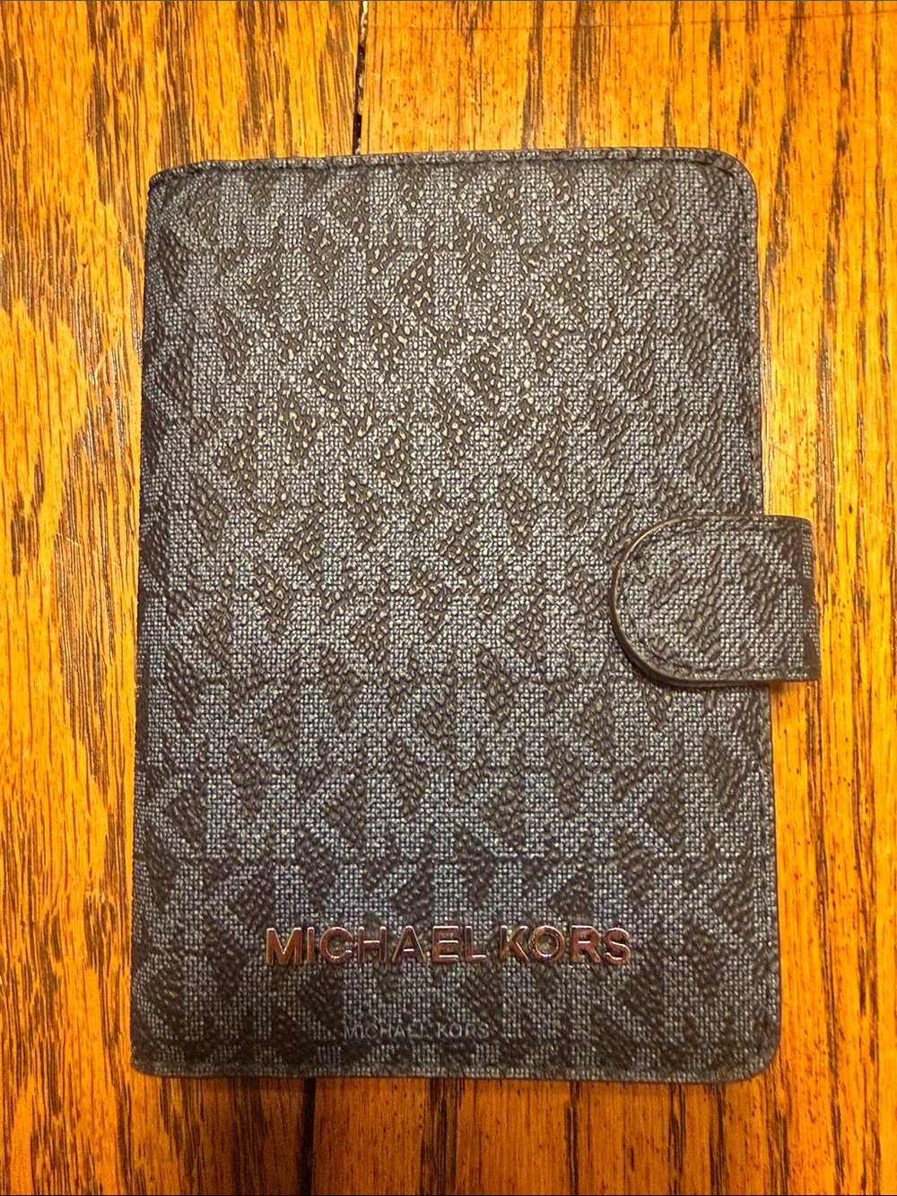 Michael Kors MK Logo Passport Holder | Blue Navy Travel Wallet